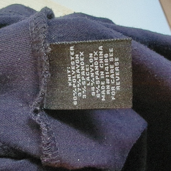 Verve Ami XL navy blue long sleeve lace front shirt - Picture 8 of 9